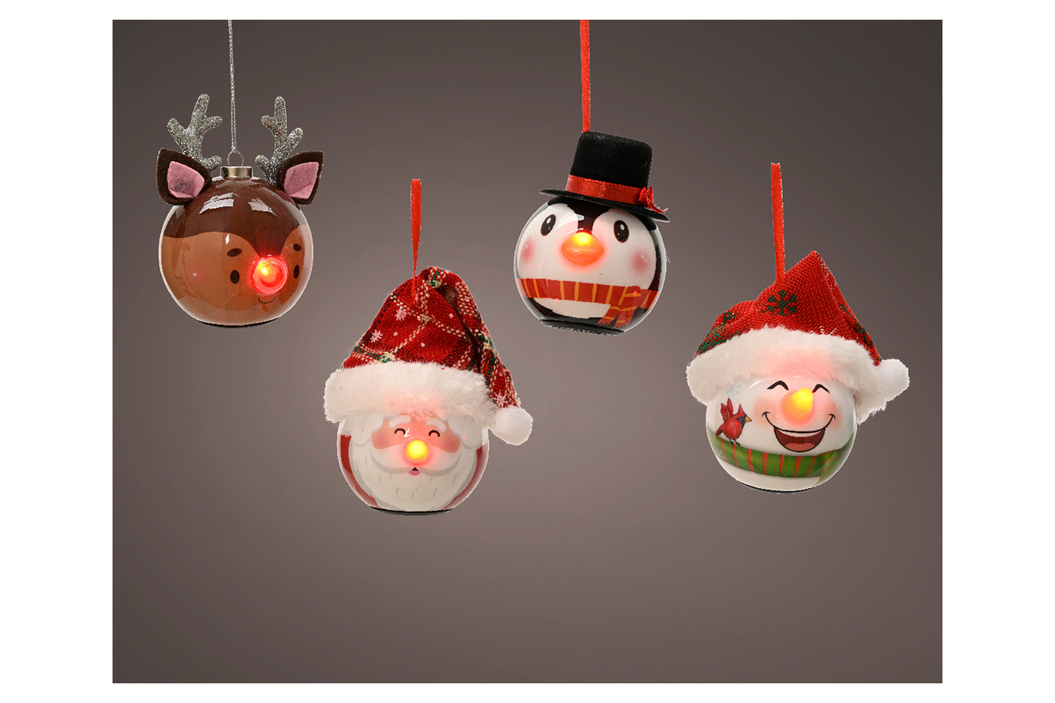 Christmas Decoration | 8cm LED Bauble with Flash | Multicolour | Sold Individually – Random Style