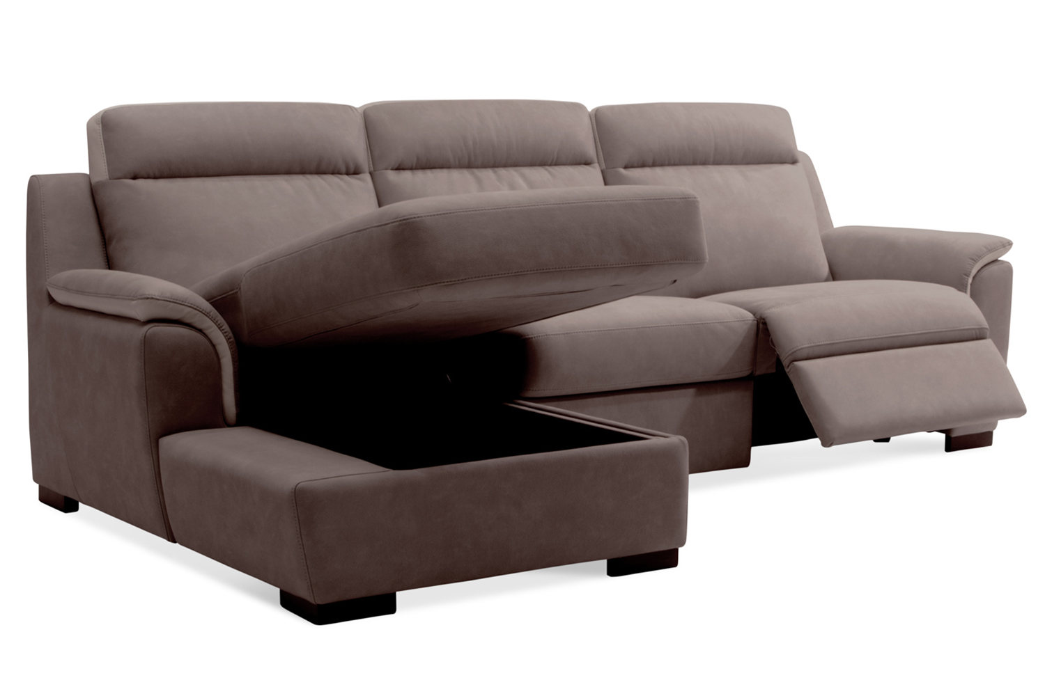 Katrina Chaise Sofa | Power Recliner | Leather