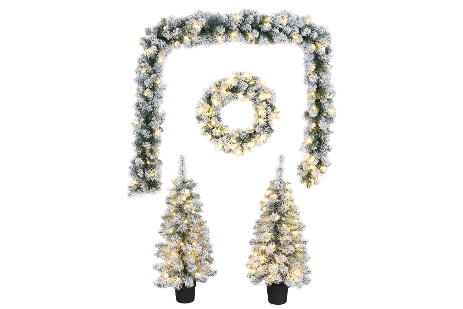 Christmas Decoration | Snowy Door Set Christmas Tree