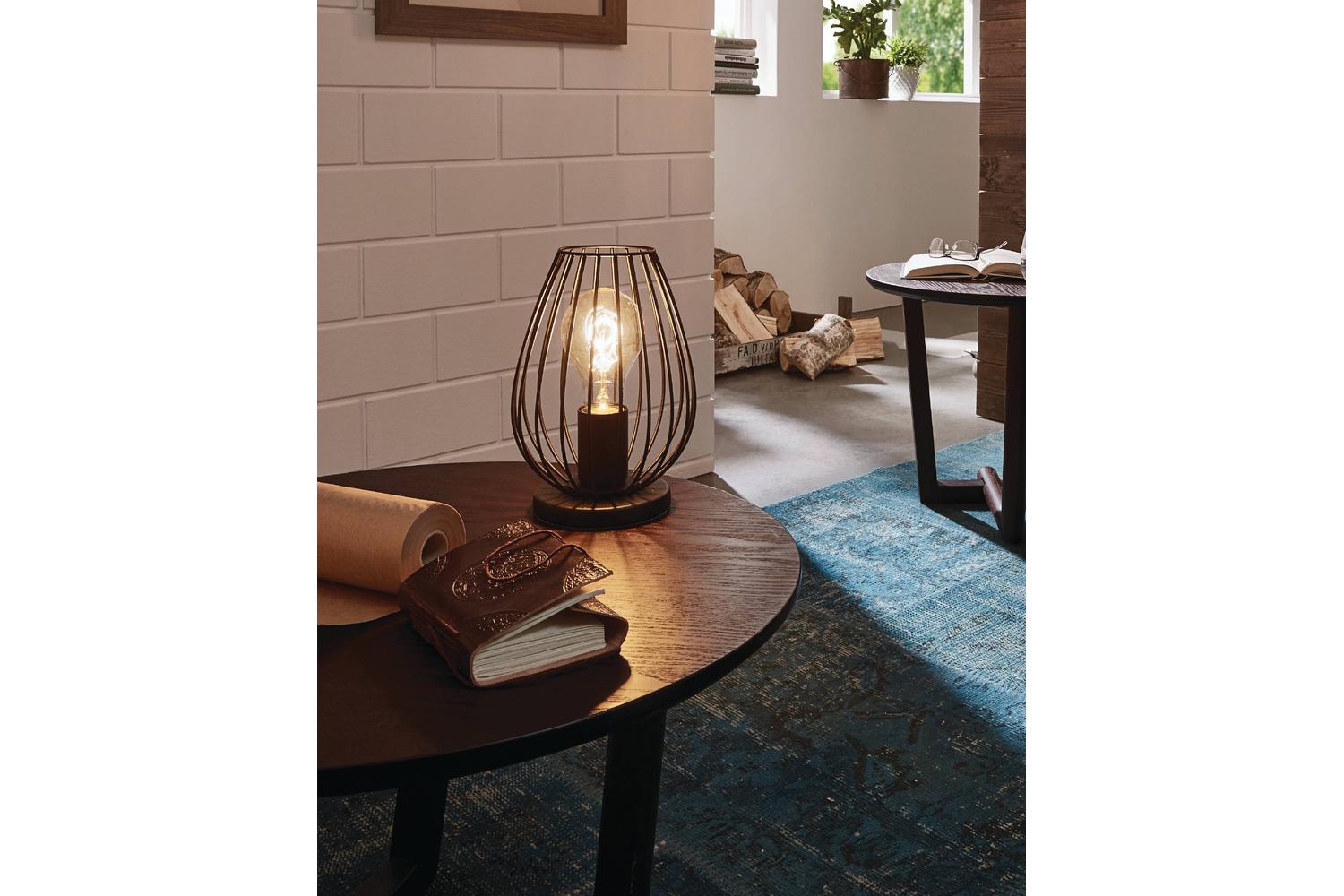 Eglo | Newtown Vintage Caged Table Lamp | Black