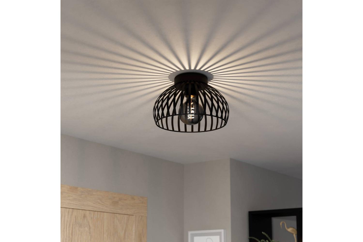 Eglo | Mogano 3 Caged Style Ceiling Light | 28 cm | Black