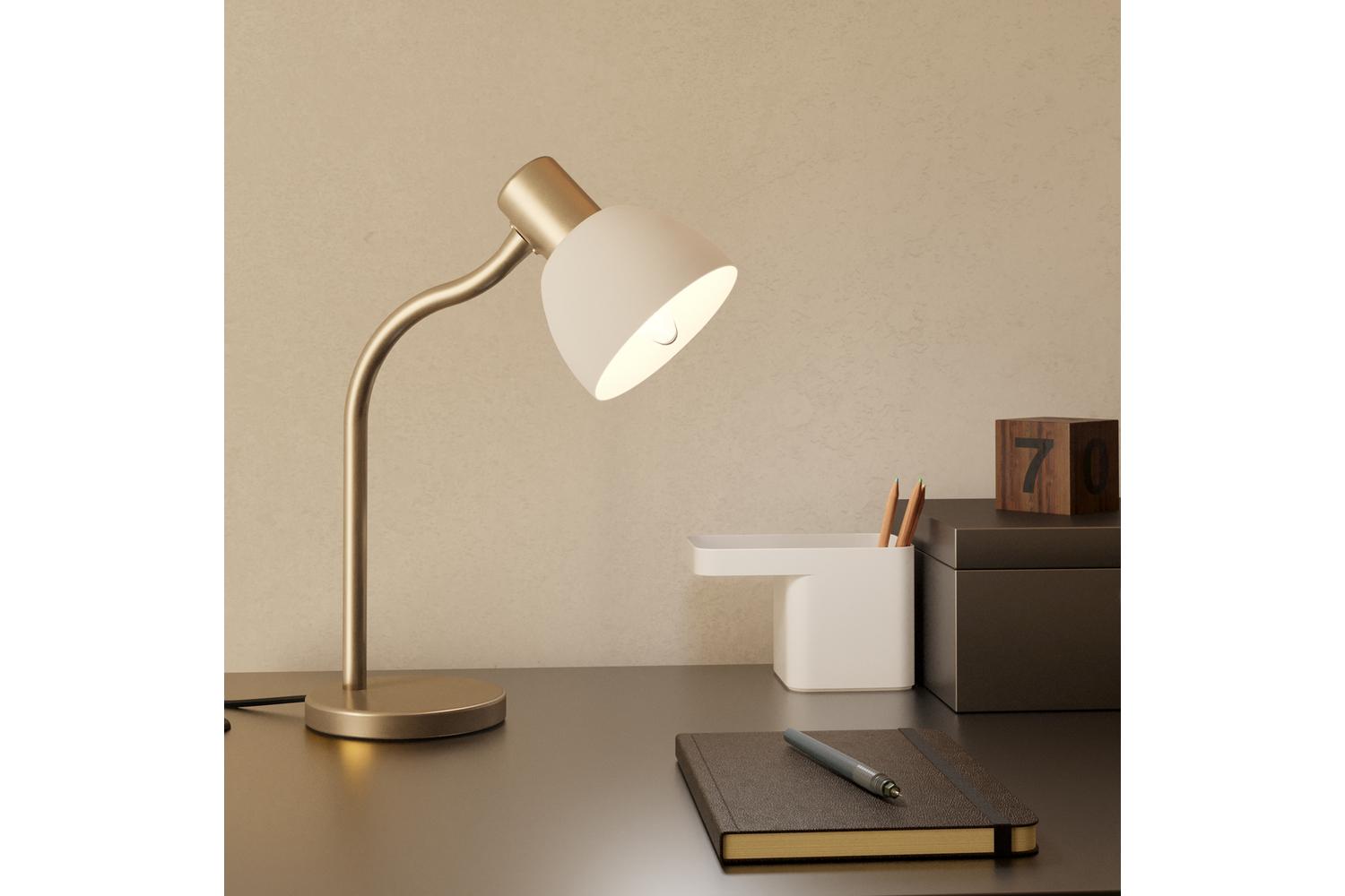 Eglo | Macere Desk Lamp | Nickel/White