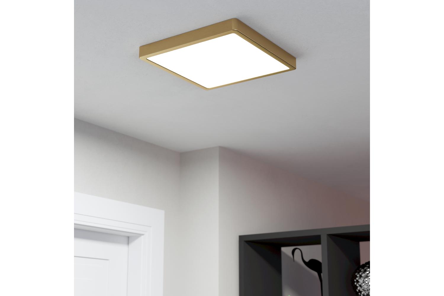 Eglo | Fueva Surface Mounted Square Ceiling Light | Gold