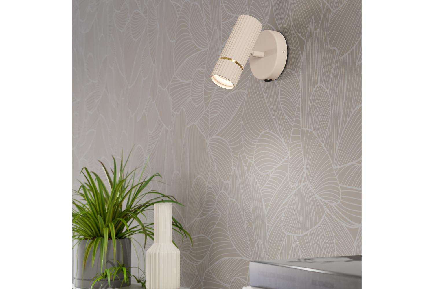 Eglo | Caminia Steel Monochrome Wall Spotlight | Sandy