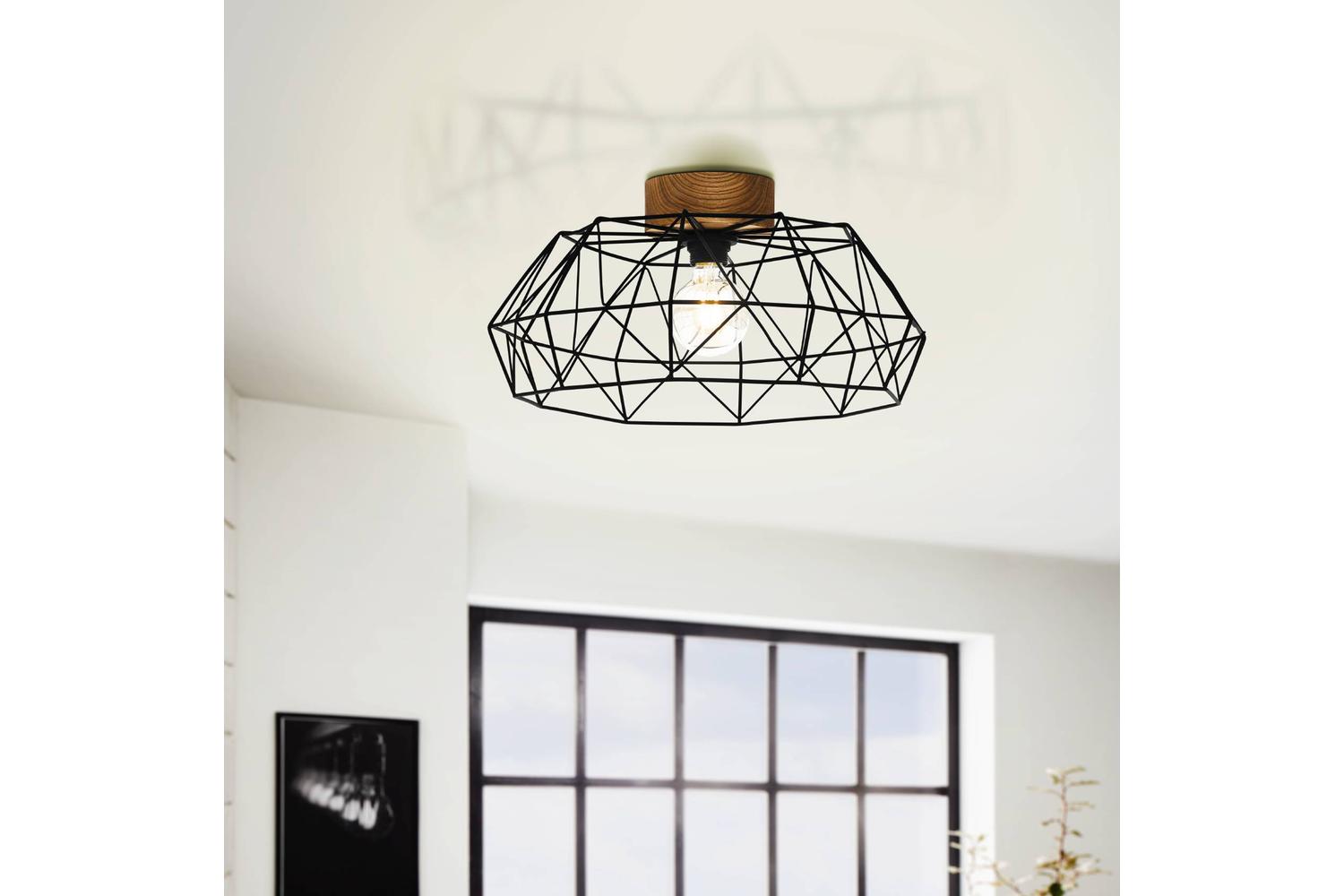 Eglo | Padstow Geometric Ceiling Light | Brown/Black