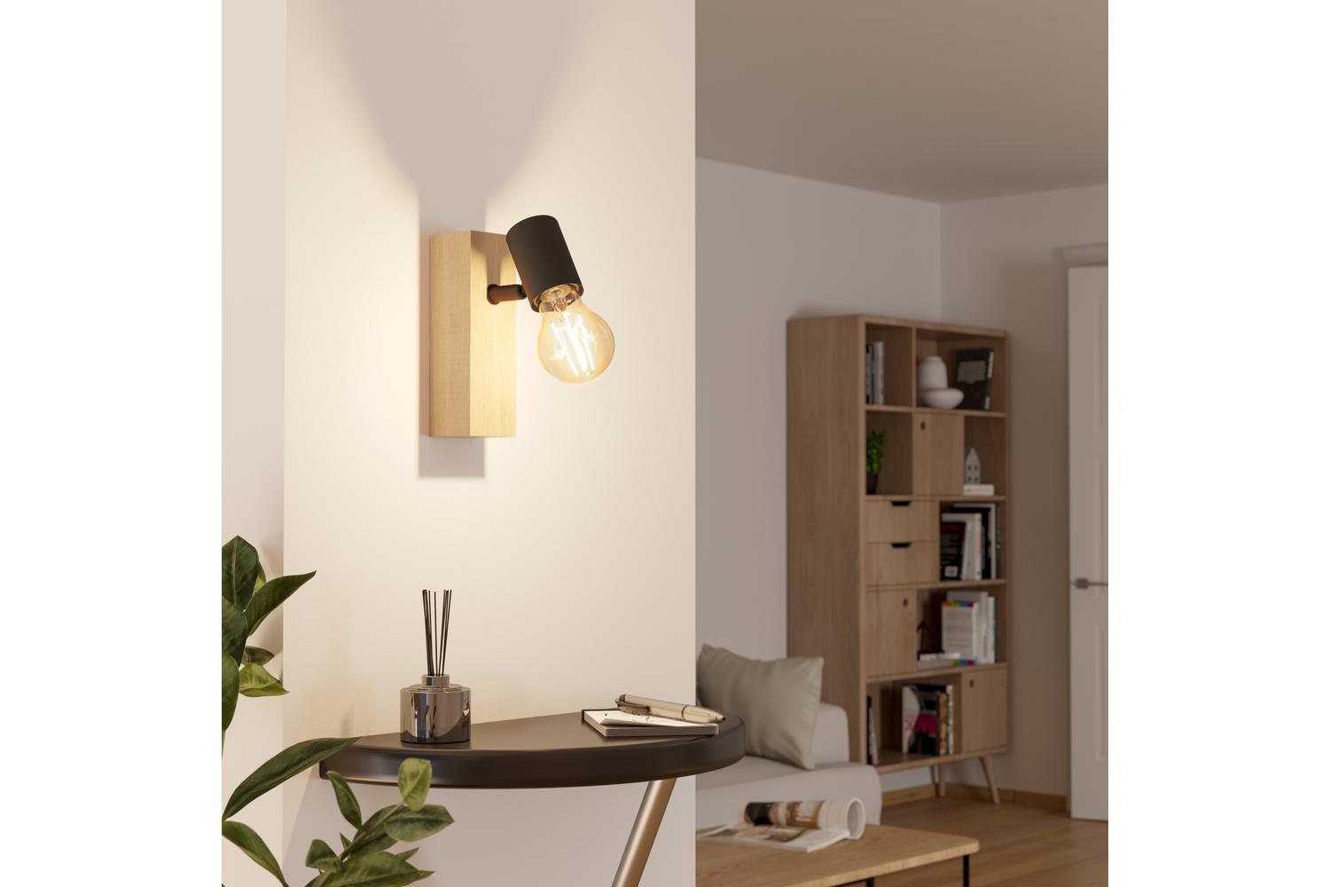 Eglo | Townshend 3 Industrial Wall Light | Brown/Black