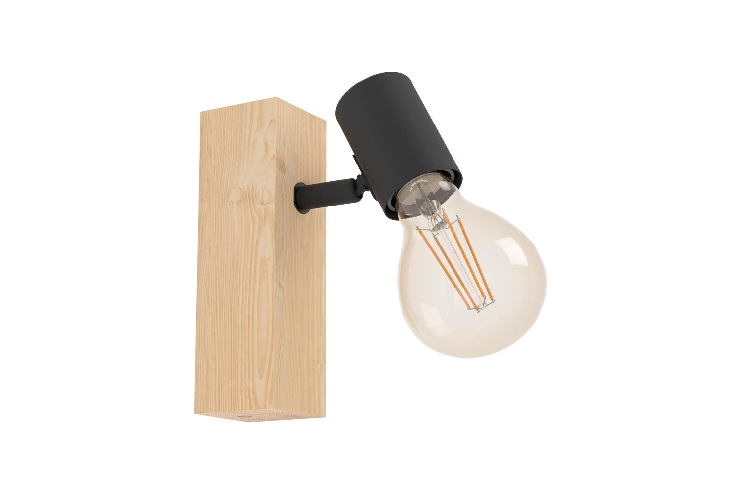 Eglo | Townshend 3 Industrial Wall Light | Brown/Black