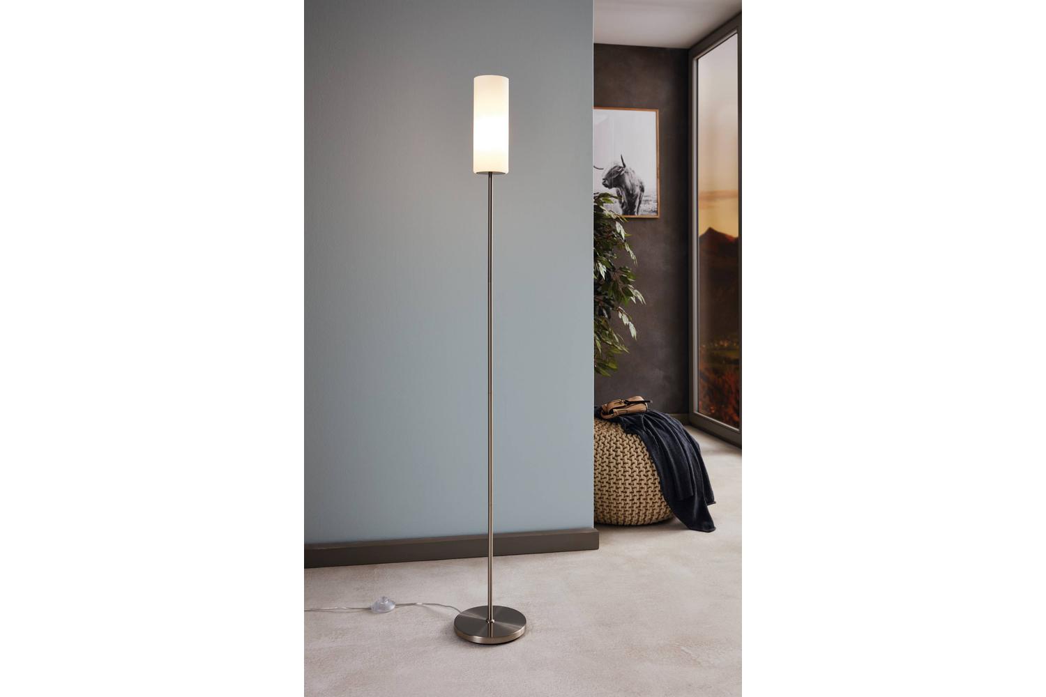 Eglo | Troy 3 Floor Light | Silver/White