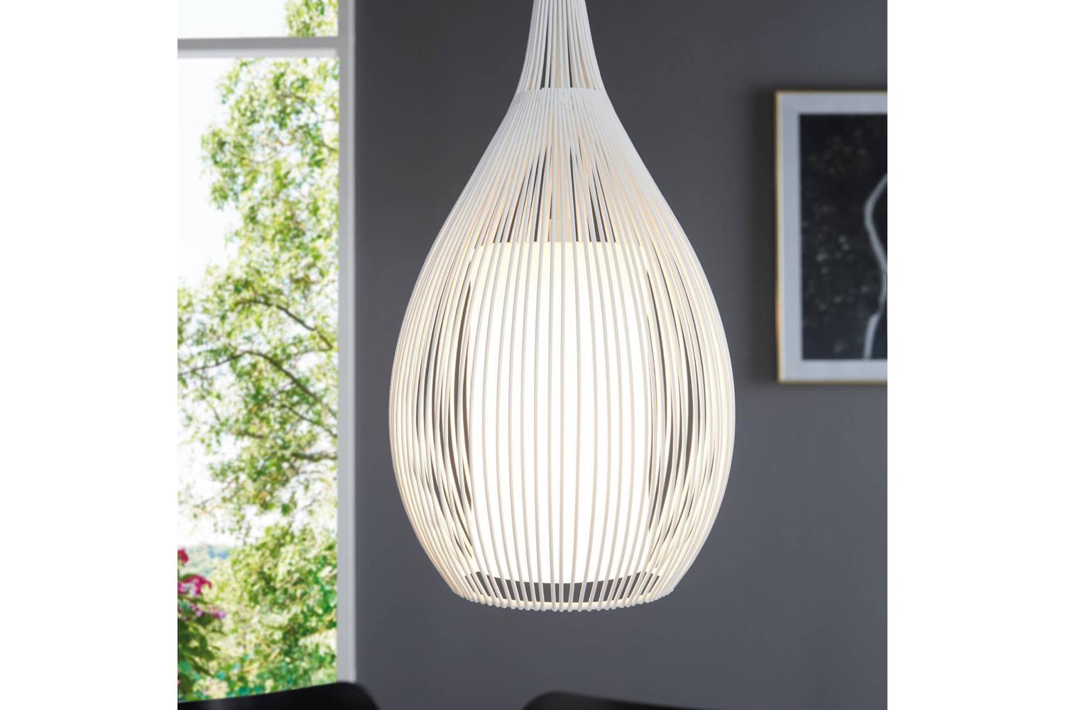 Eglo | Razoni Metal and Glass Pendant Light | White