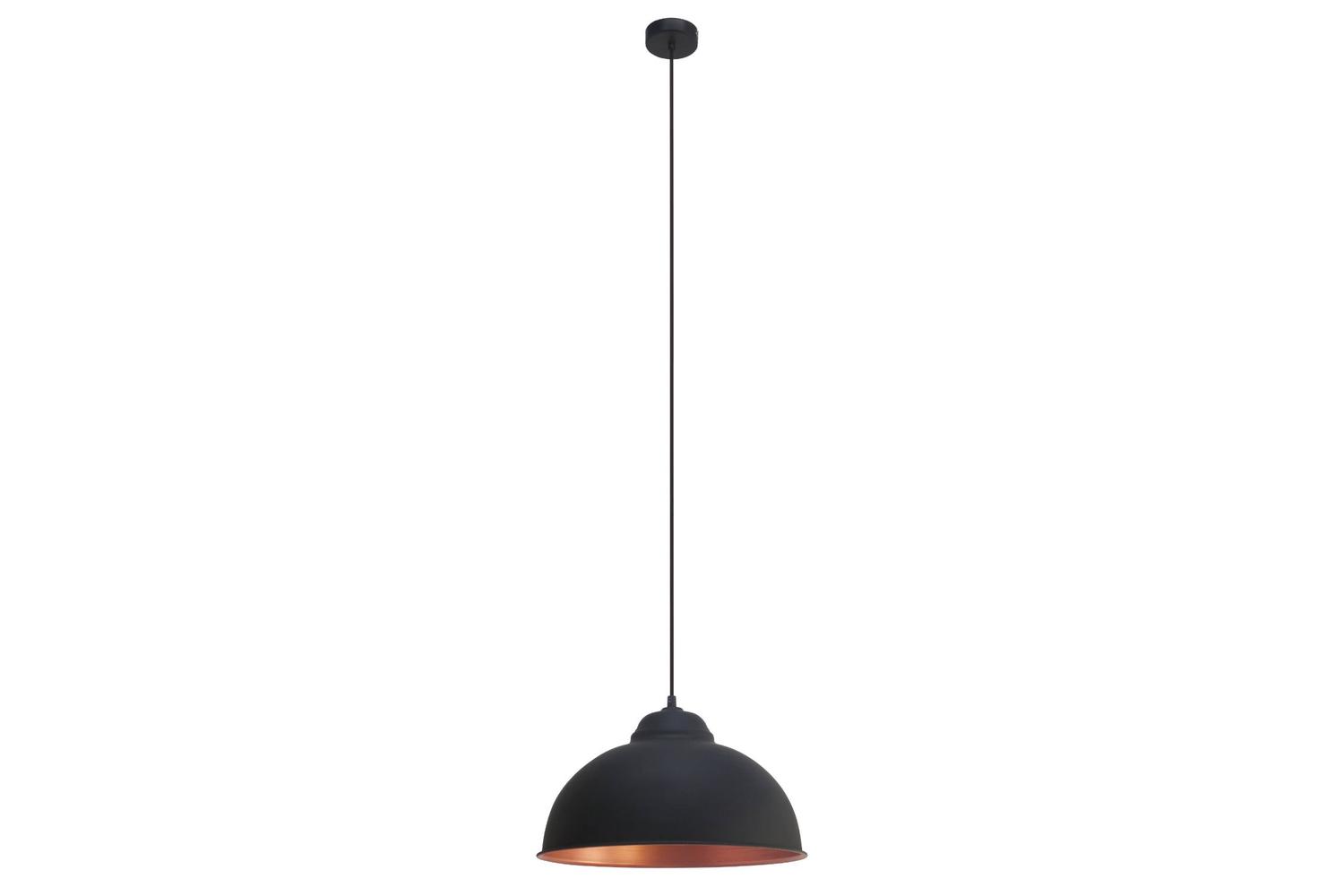 Eglo | Truro 2 Domed Pendant Light | Black/Copper