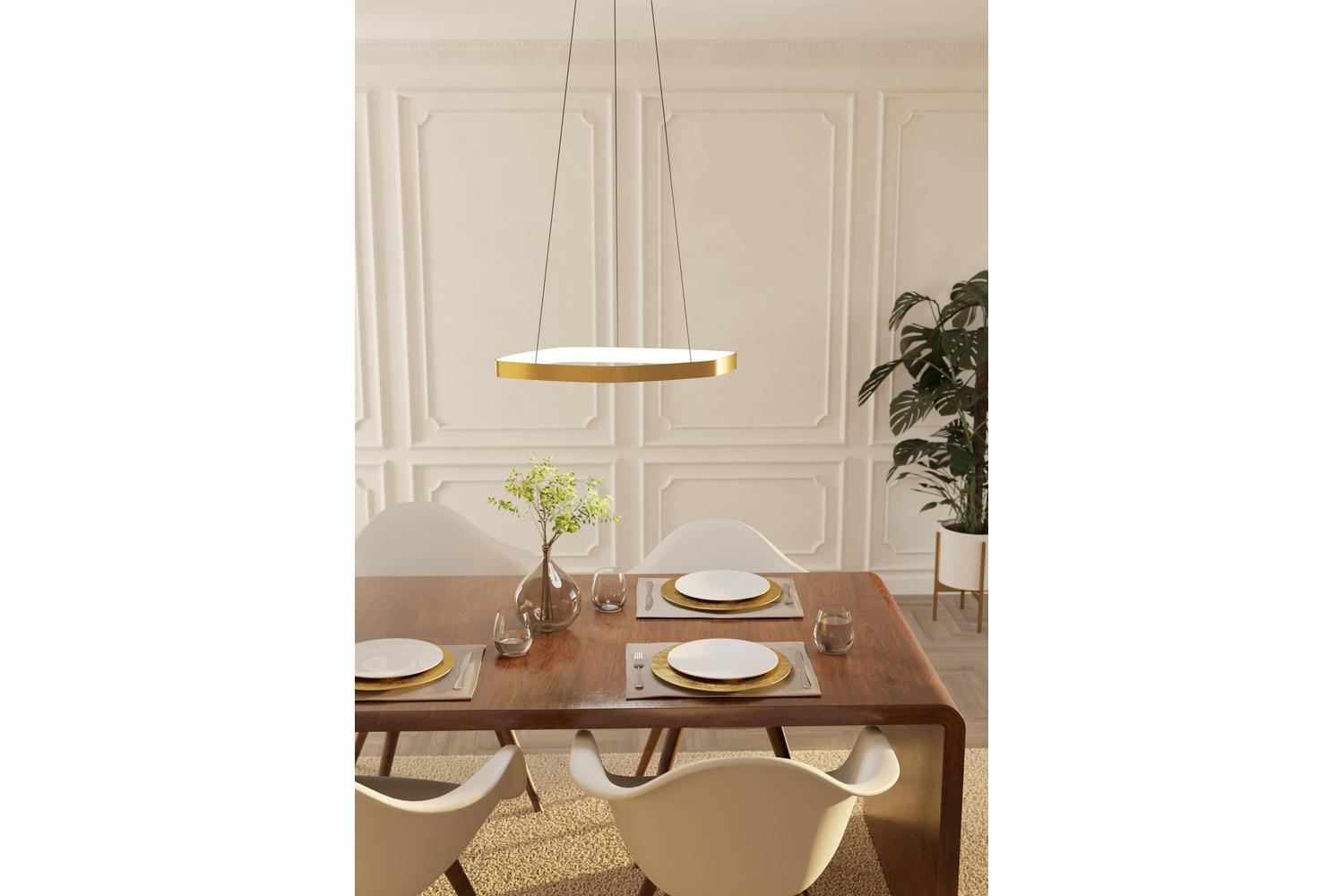 Eglo | Vallerosa LED Pendant Light | Gold/White