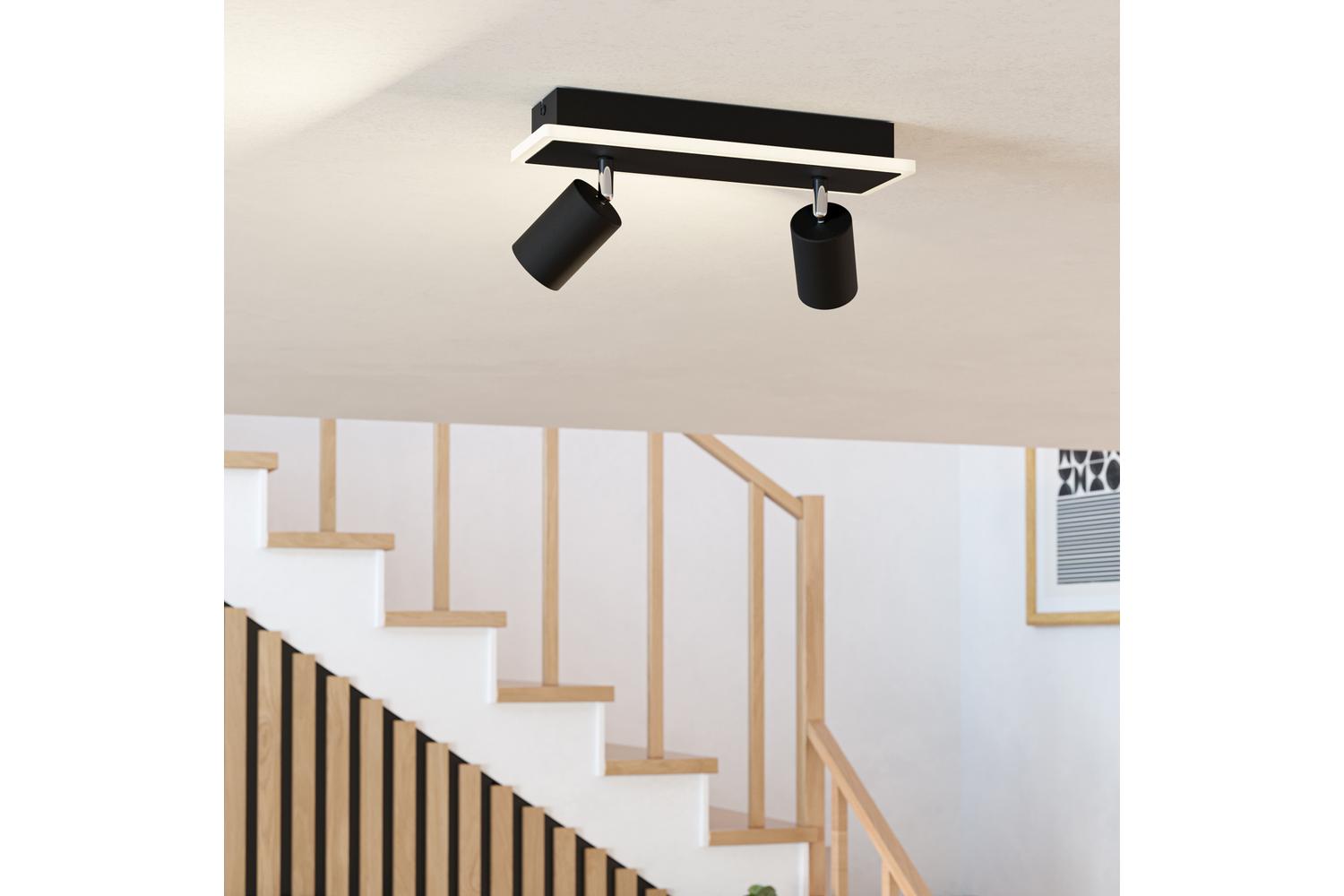 Eglo | Rimbocchi 1 Steel Modern 2-light Spotlight | Black/White