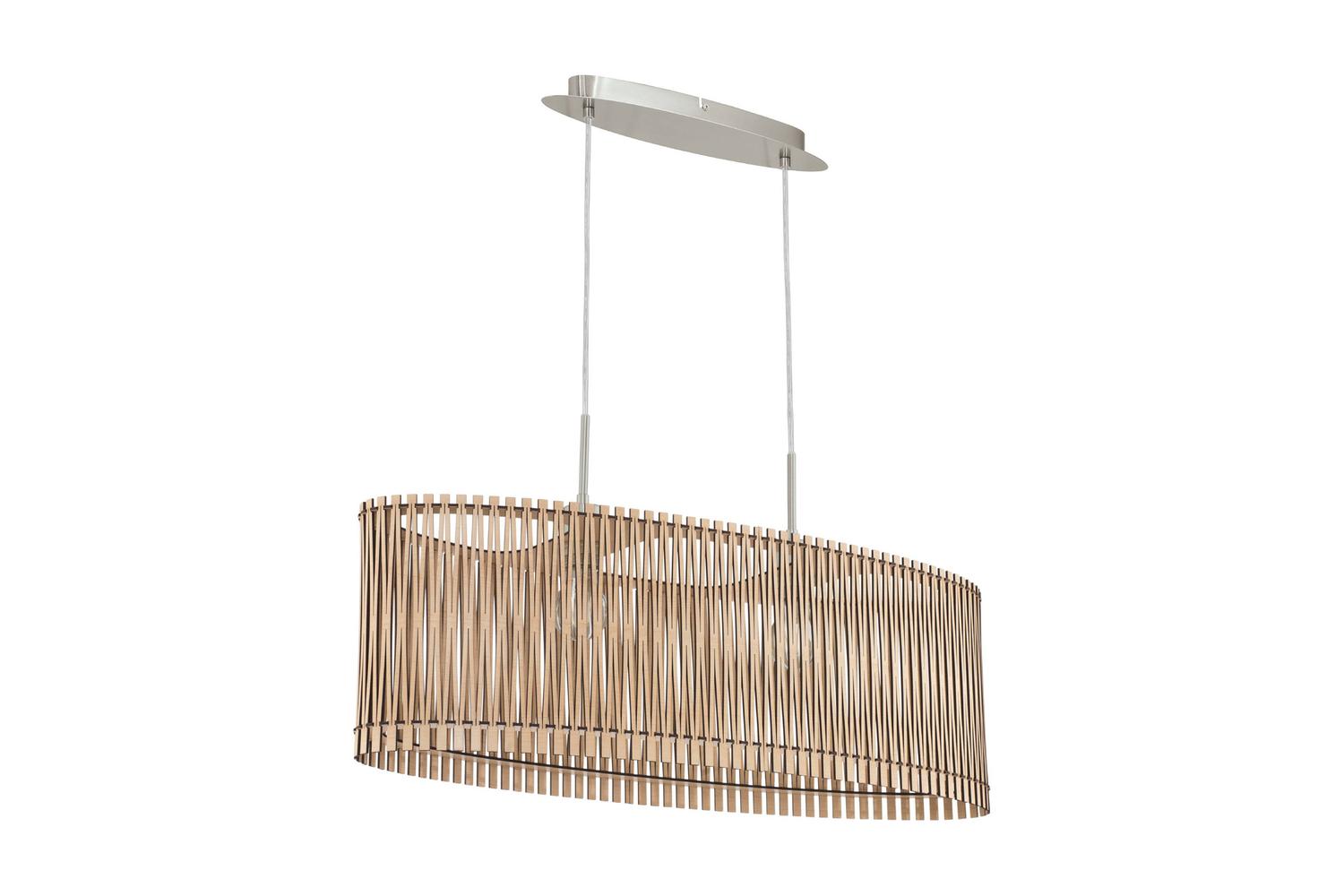 Eglo | Sendero Maple Wood Pendant Light | Silver/Brown