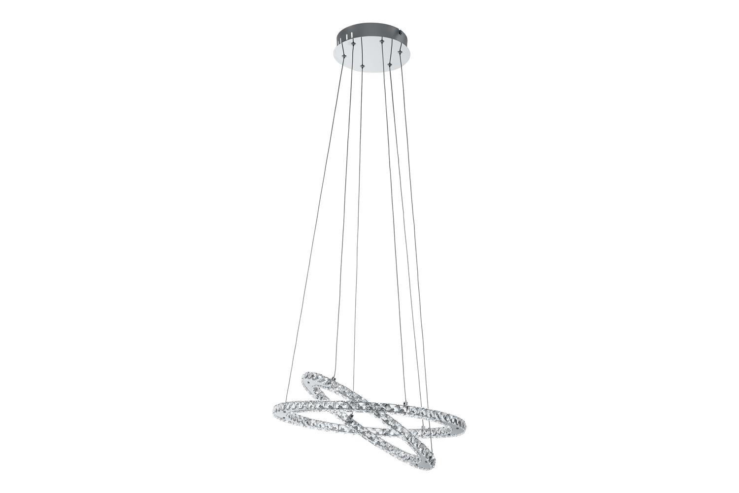 Eglo | Varrazo Clear Glass Pendant Light | Chrome/Clear Glass