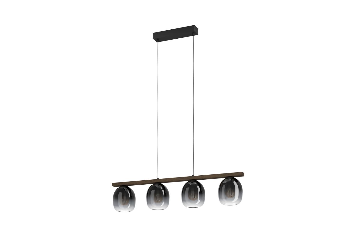 Eglo | Filago Smoked Glass 4-light Pendant Light | Black/Grey