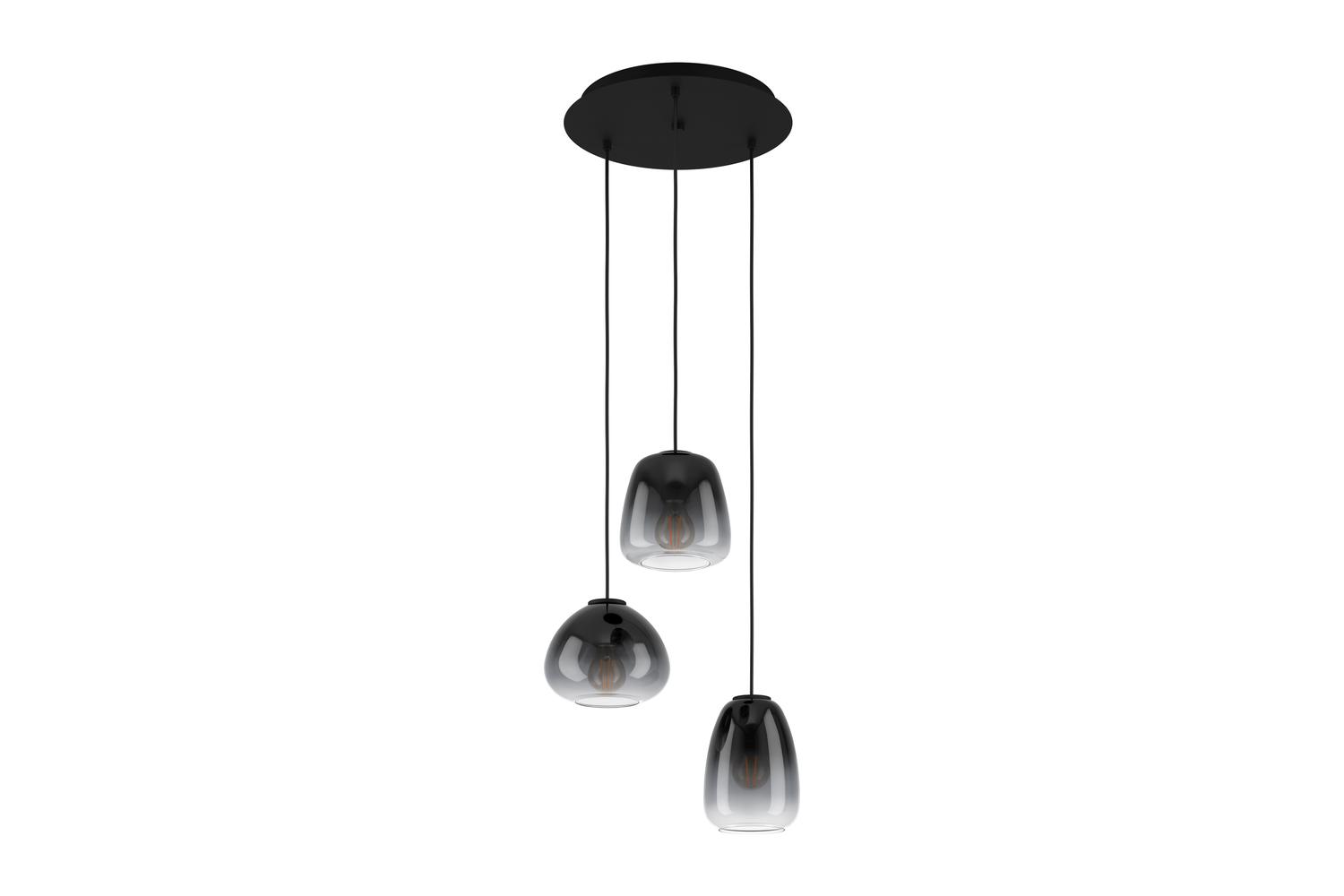 Eglo | Aguilares Gradient 3-light Pendant Light | Black/Grey