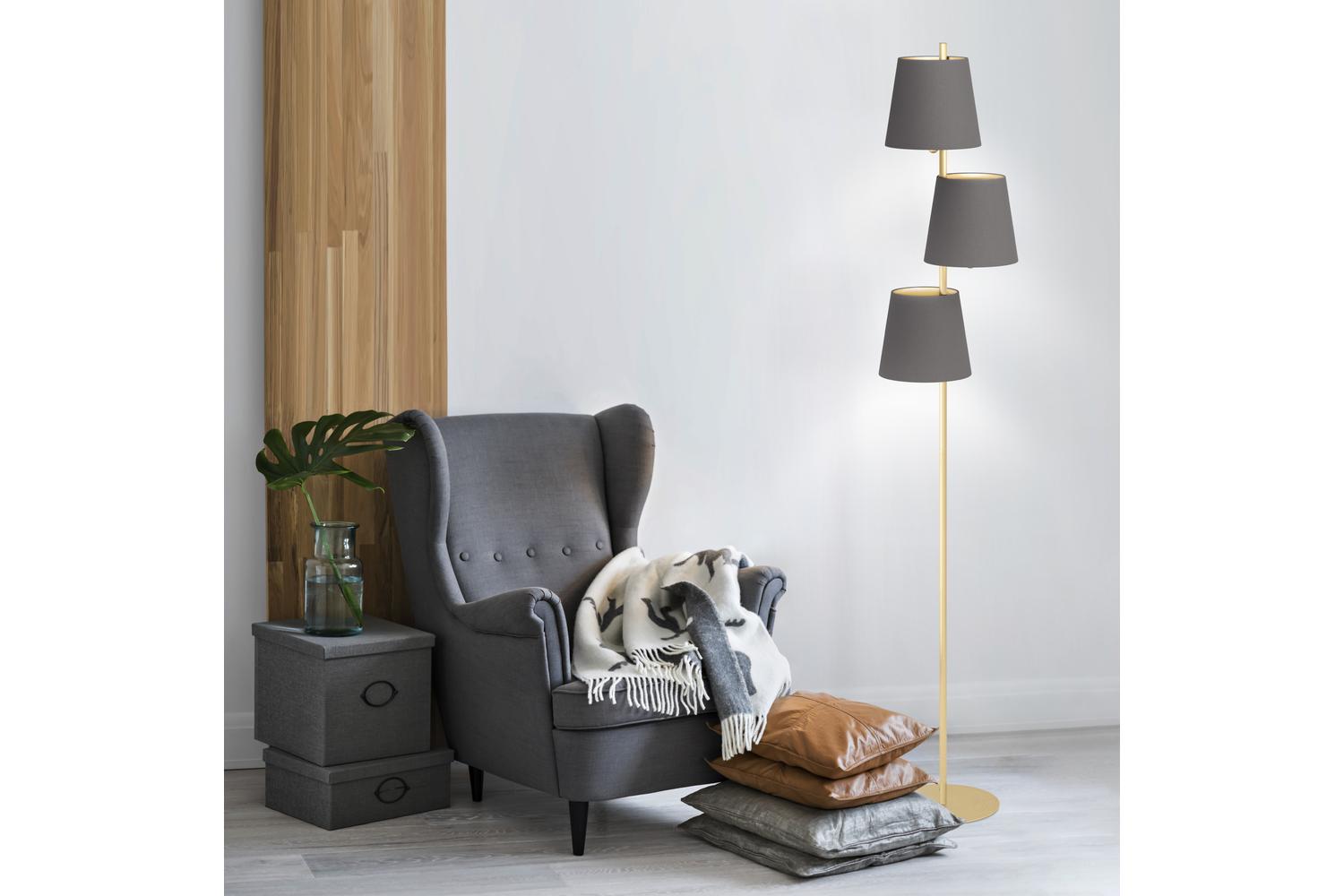 Eglo | Almeida 2 Floor Lamp | Gold/Cappuccino