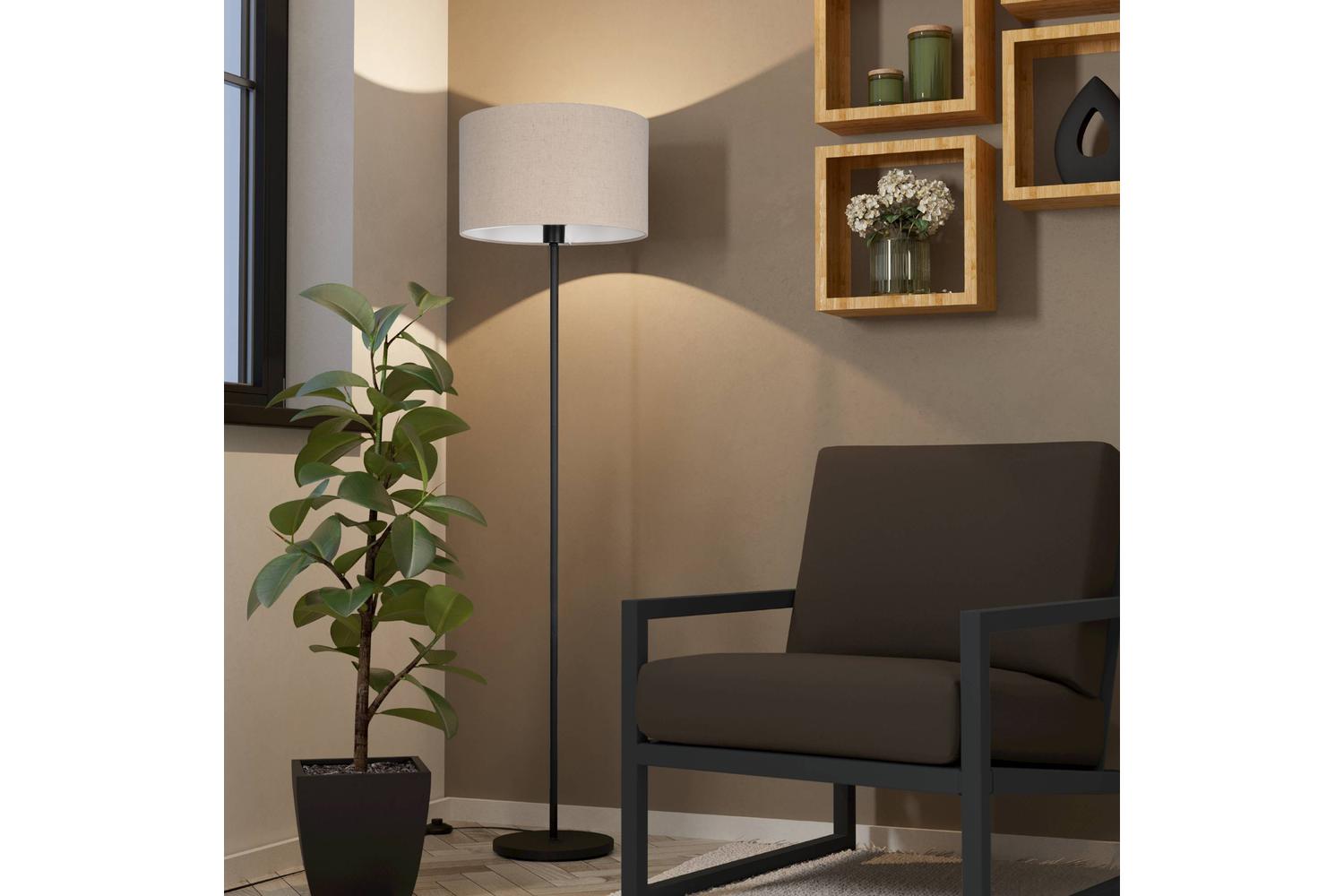 Eglo | Feniglia Floor Lamp | Black/Taupe