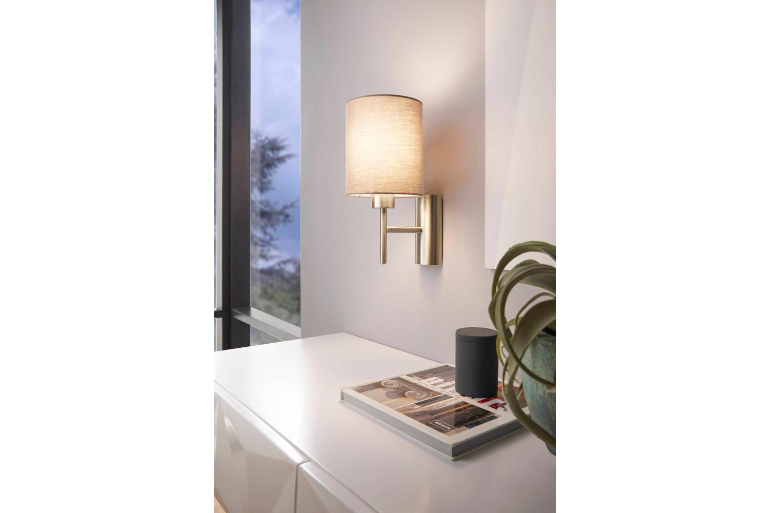 Eglo | Pasteri Wall Light | Nickel/Taupe