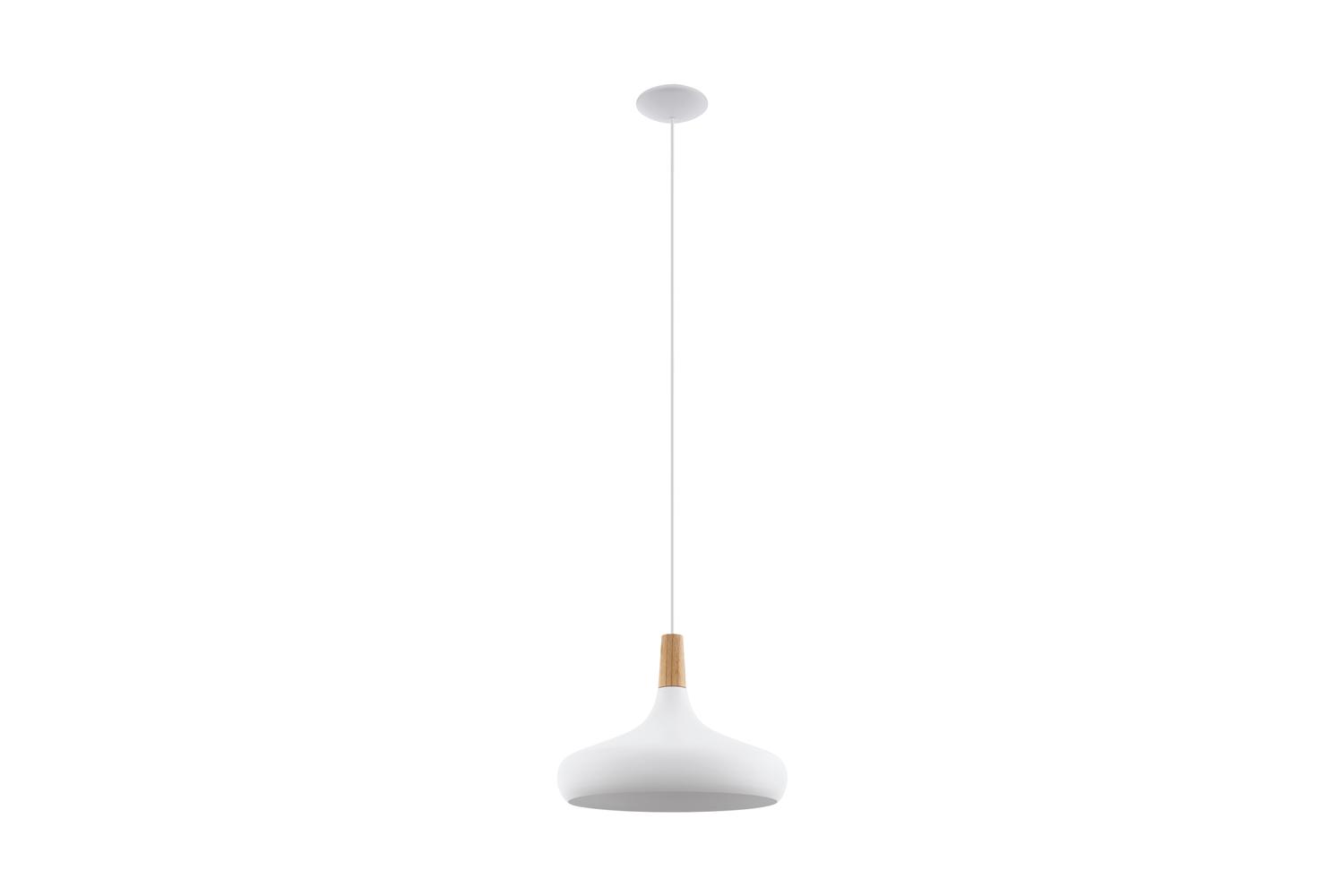 Eglo | Sabinar Metal and Wood Pendant Light | 40 cm | White