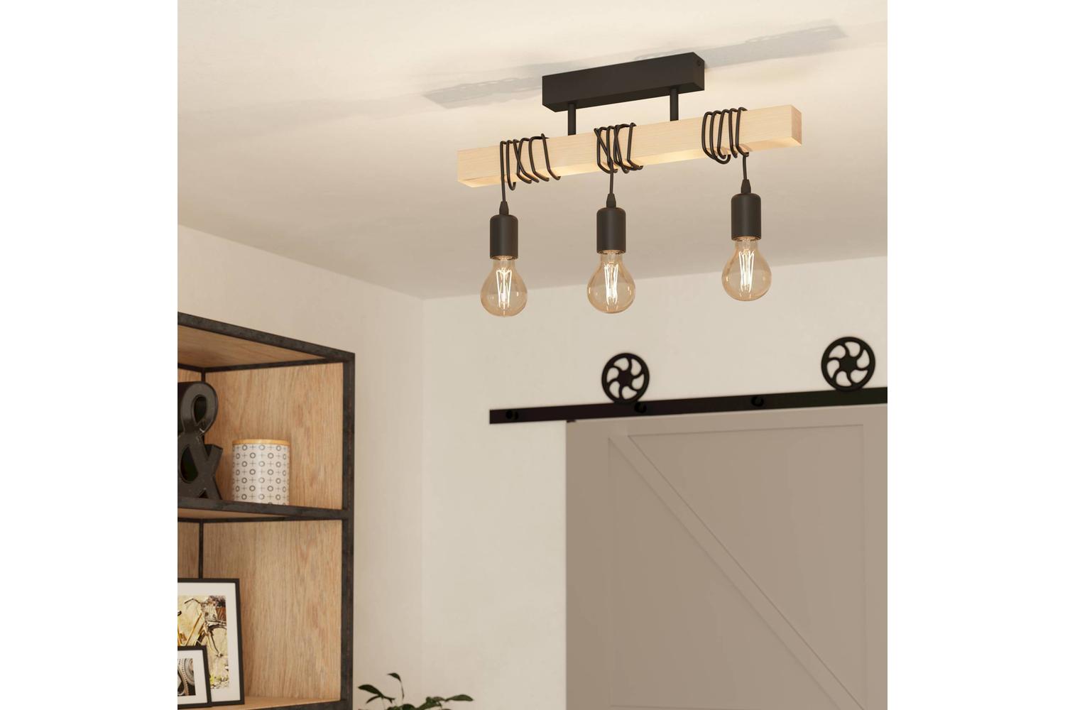 Eglo | Townshend 3 Industrial 3-light Pendant | Brown/Black