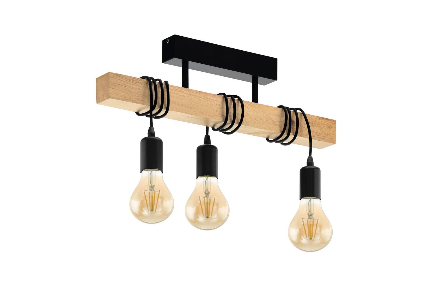 Eglo | Townshend 3 Industrial 3-light Pendant | Brown/Black