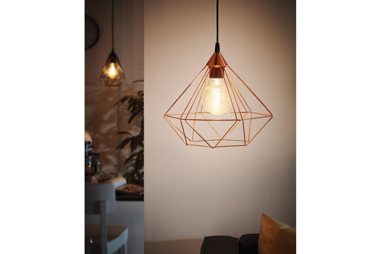 Eglo | Tarbes Geometric Pendant Light | Black/Copper