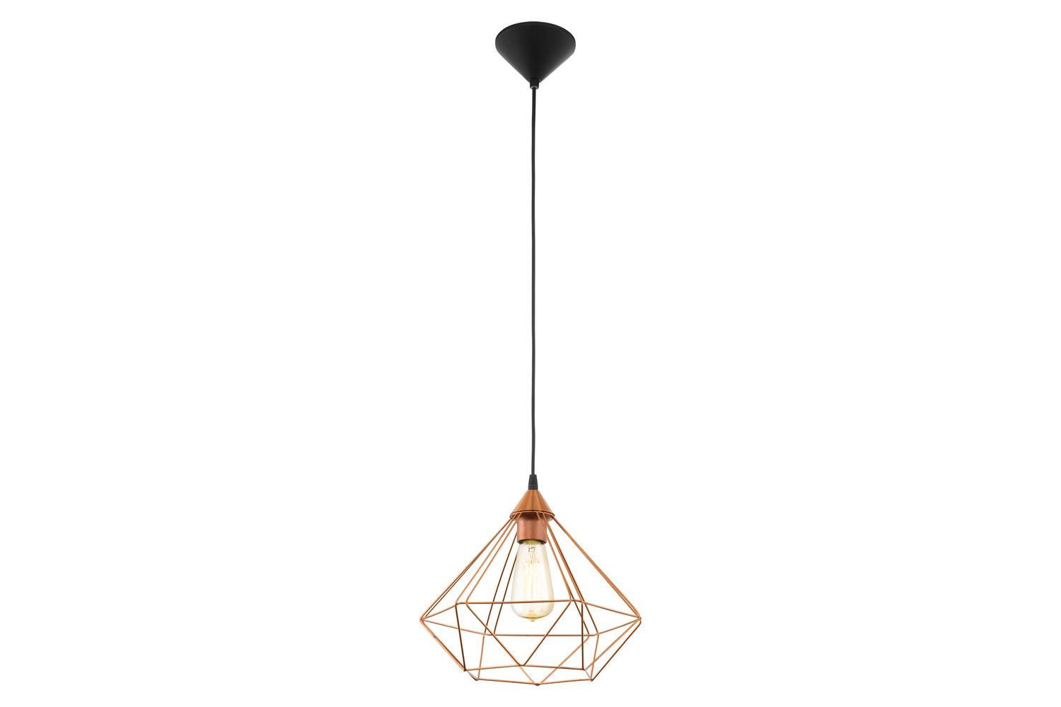 Eglo | Tarbes Geometric Pendant Light | Black/Copper