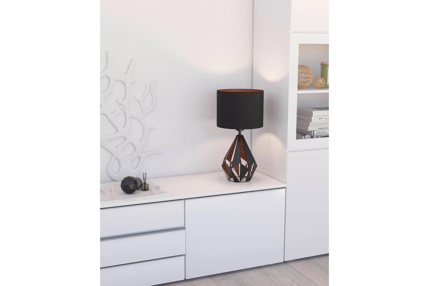 Eglo | Carlton Geometric Table Lamp | Black/Copper