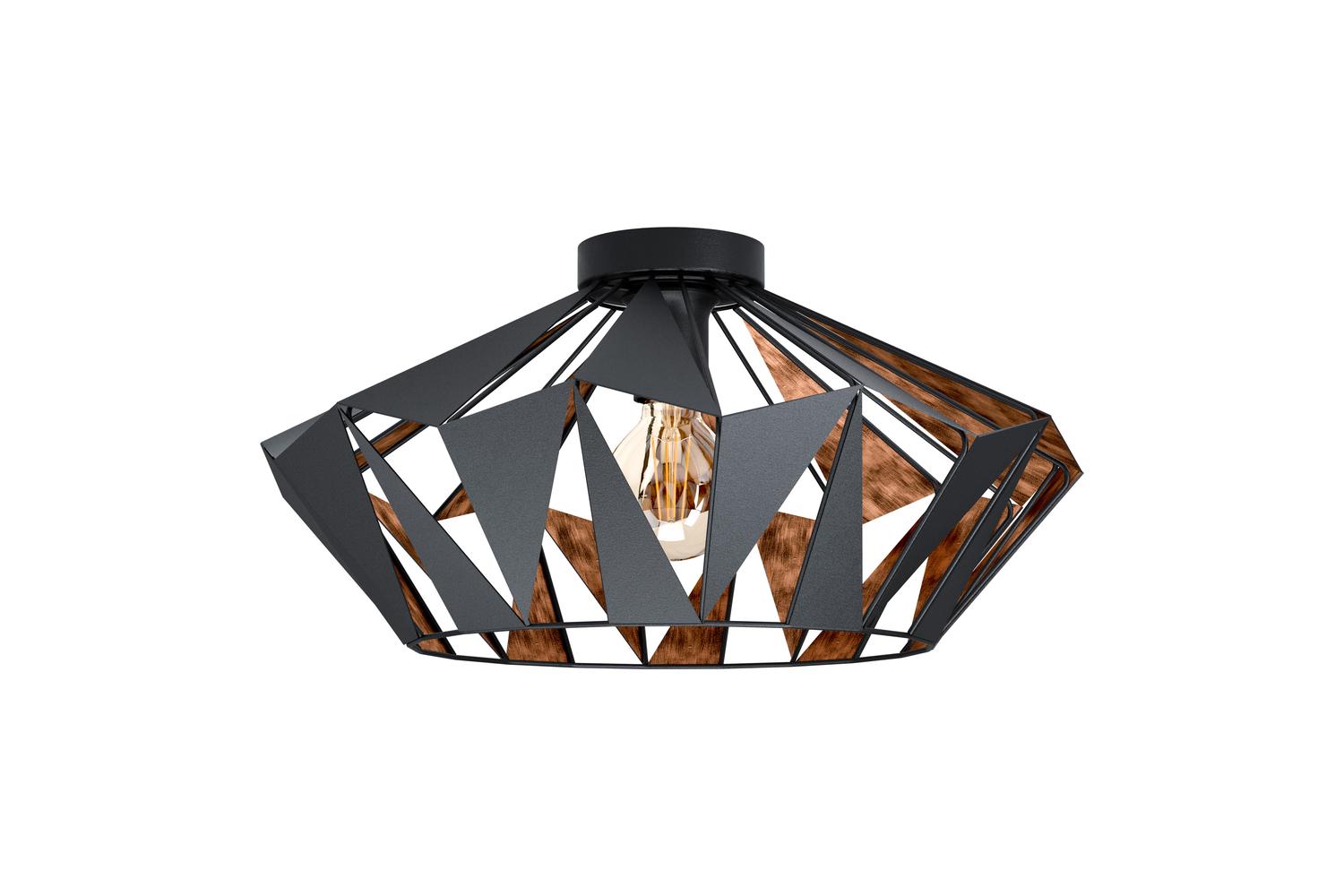 Eglo | Carlton Geometric Ceiling Light | Black/Copper