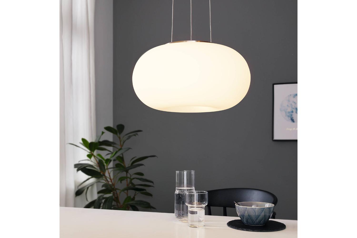 Eglo | Optica Steel and Glass Pendant Light | White