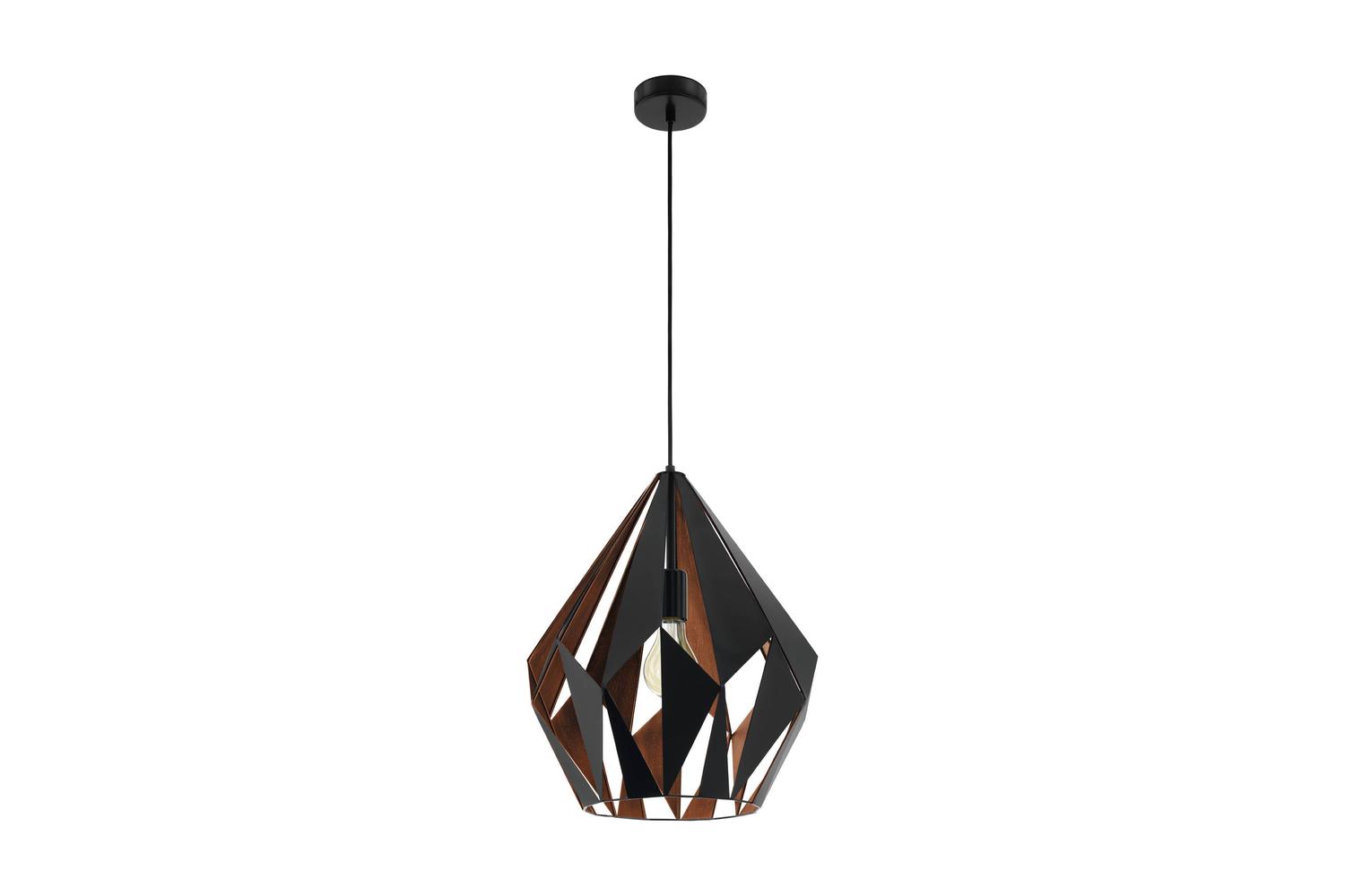 Eglo | Carlton Geometric Pendant Light | 150 x 38.5 cm | Black/Copper