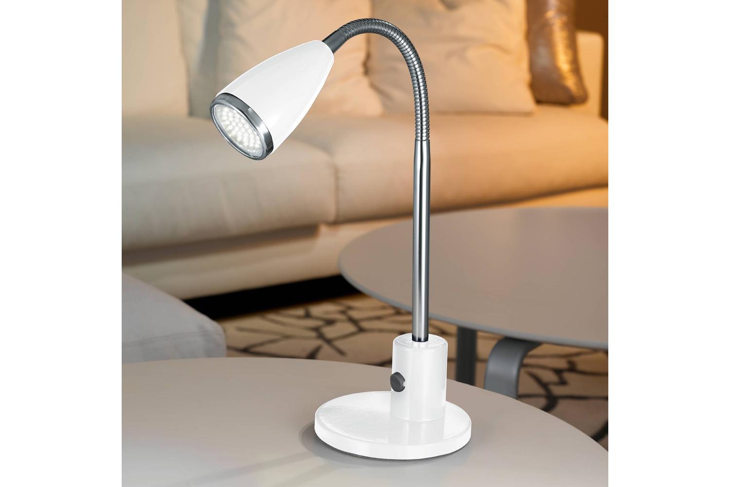 Eglo | Fox Adjustable LED Desk Lamp | White/Chrome