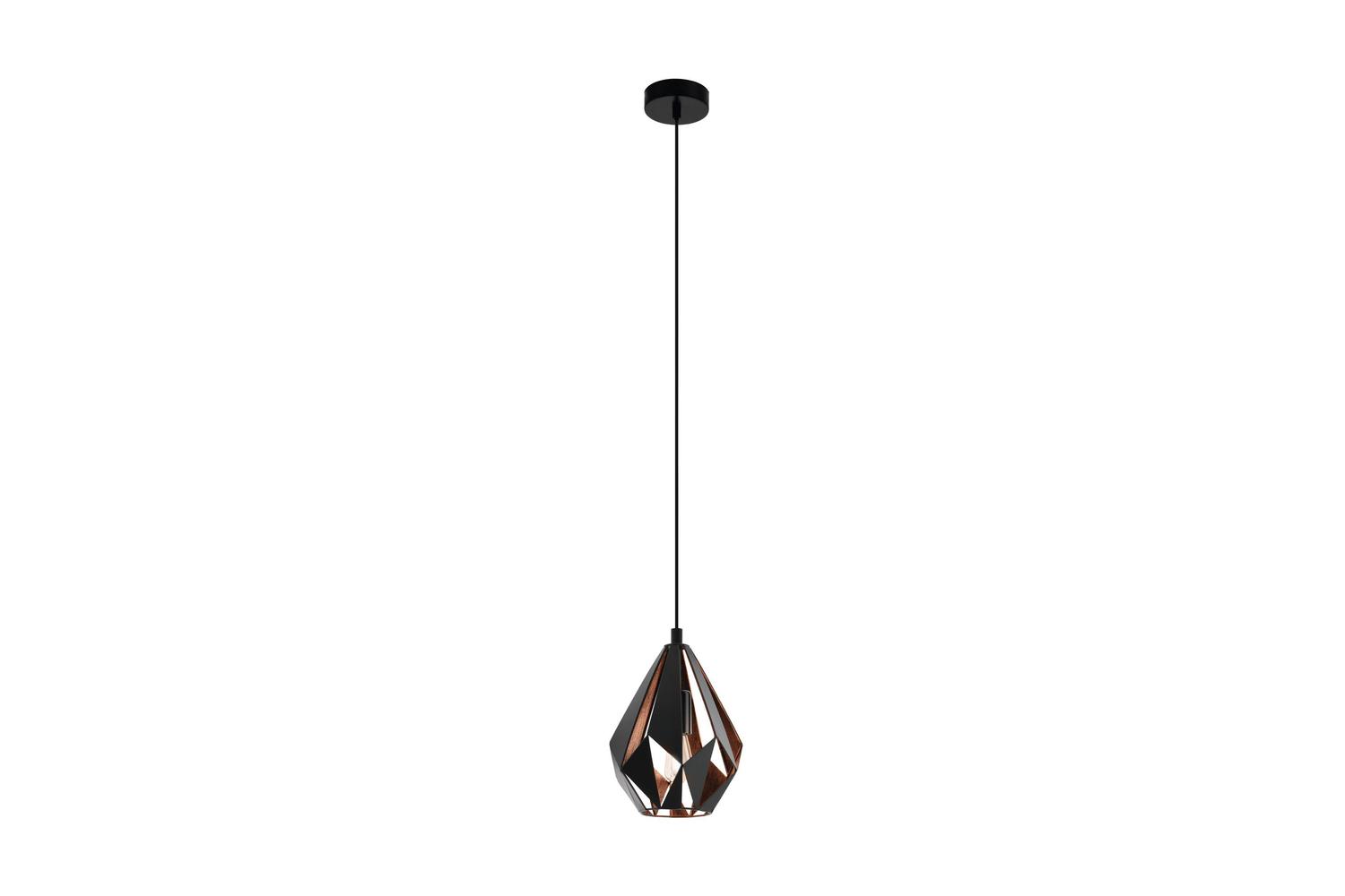 Eglo | Carlton Geometric Pendant Light | 110 x 20.5 cm | Black/Copper