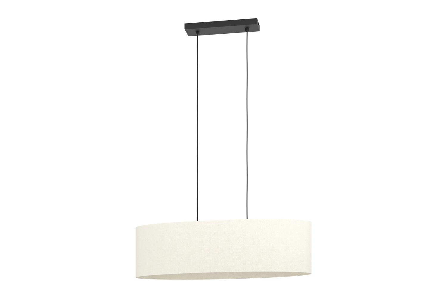 Eglo | Febres Fabric and Steel Shade Pendant Light | Black/White