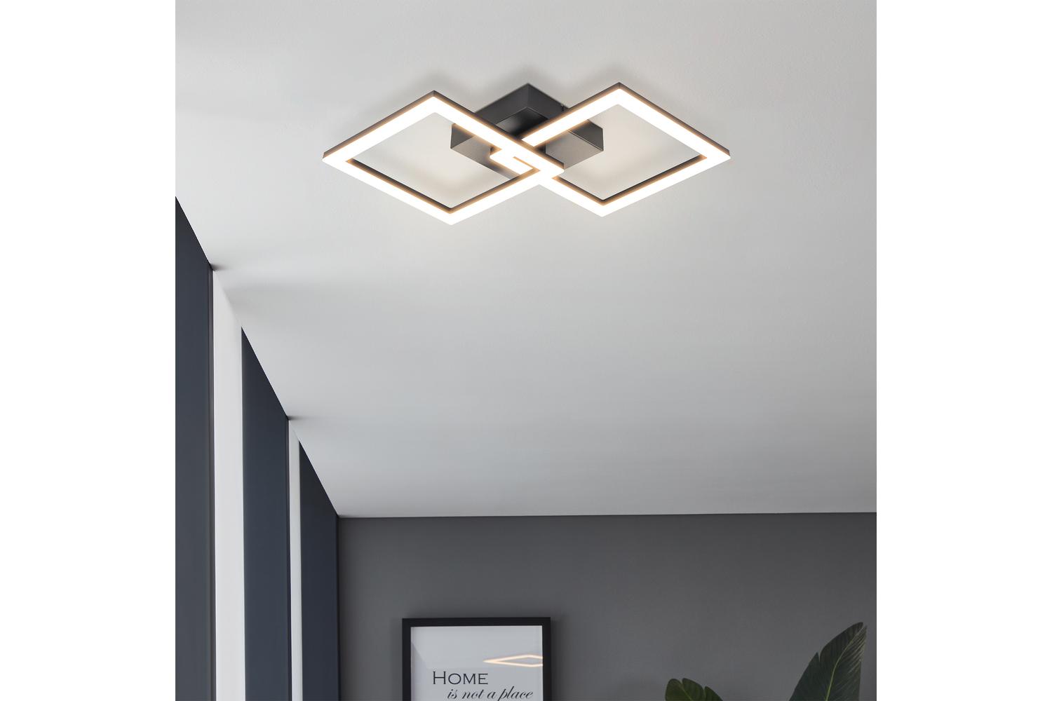 Eglo | Essentials Square LED Ceiling Light | Black/White