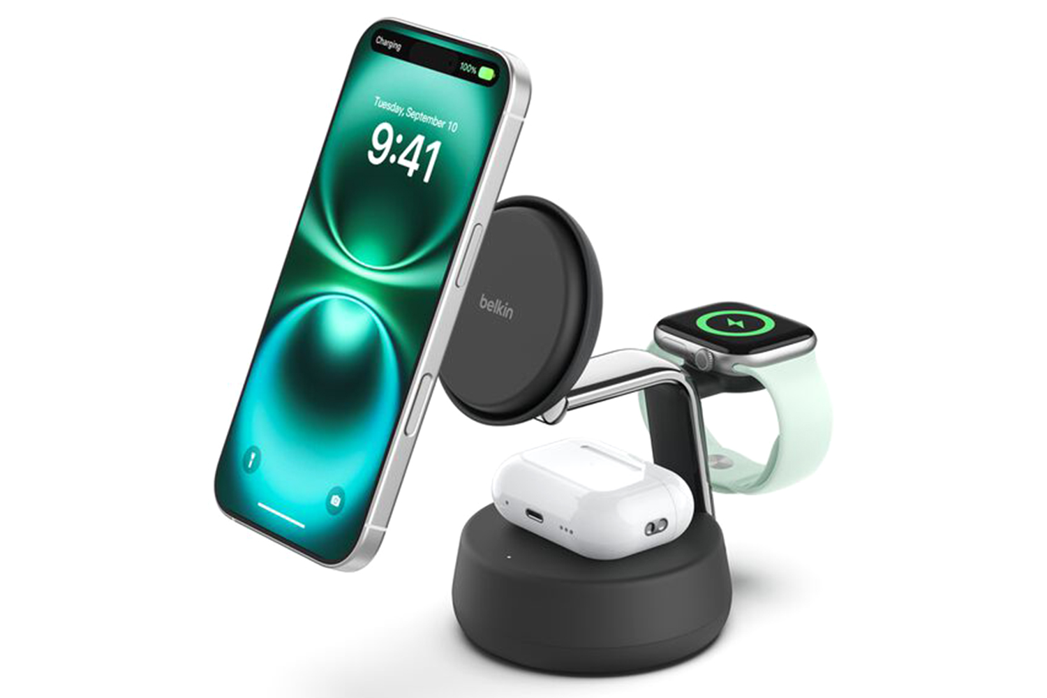 Belkin UltraCharge Pro 25W 3-in-1 Wireless Charging Dock with Qi2 | Charcoal