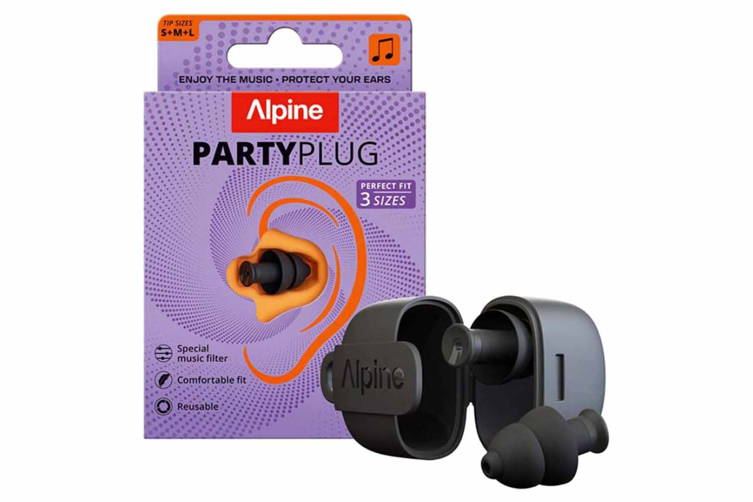 Alpine Party Plugs Hearing Protection | Black