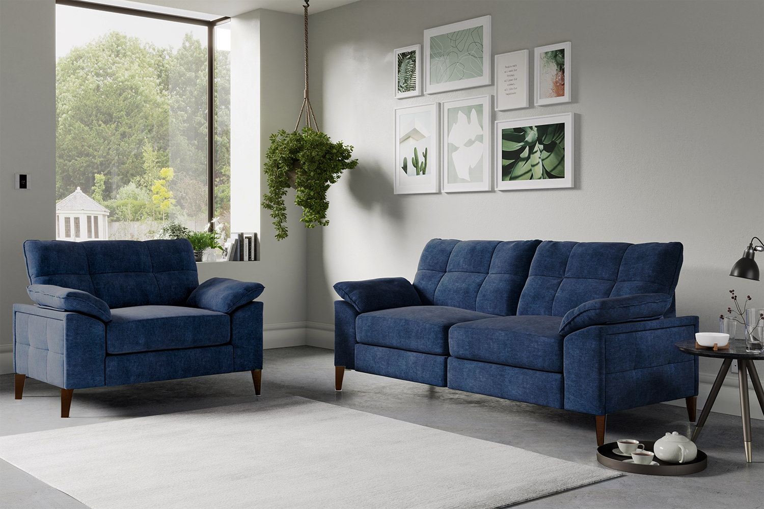 Elm 3 Seater Sofa | Fabric | Navy