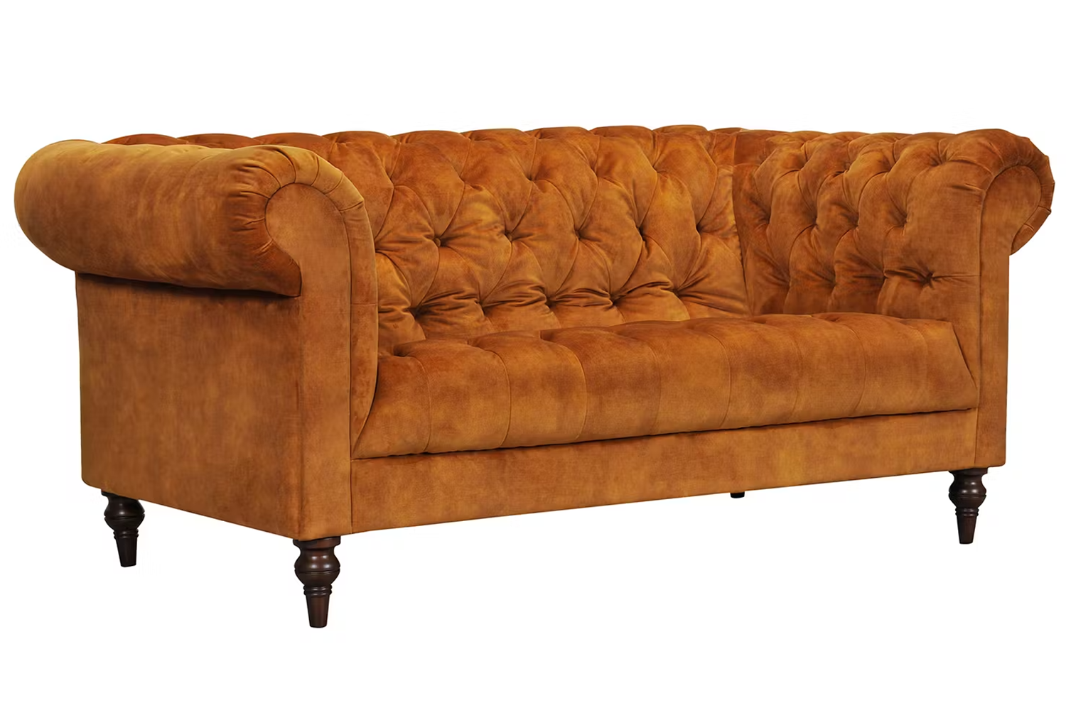 Franco 2 Seater Sofa | Velvet Fabric | Brown