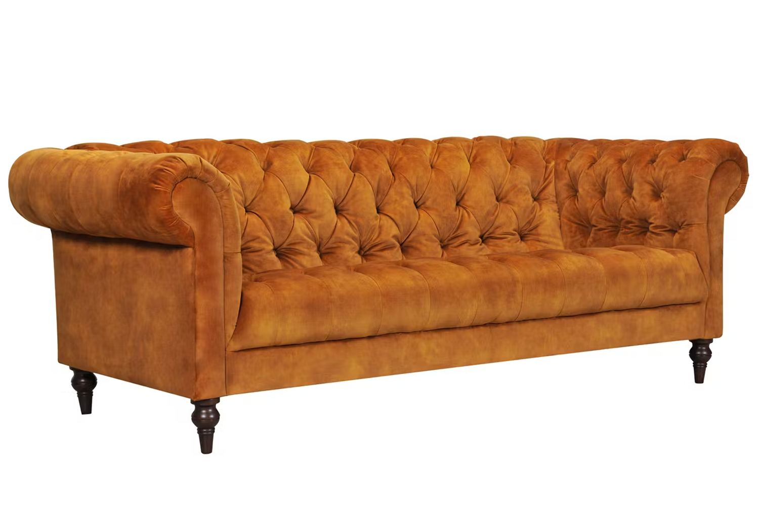 Franco 3 Seater | Velvet Fabric | Brown