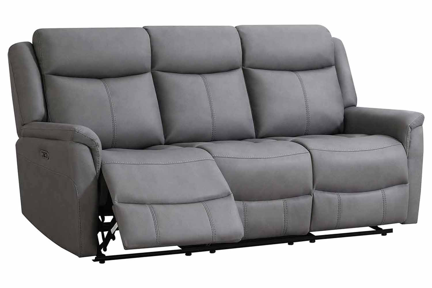 Otto 3 Seater Sofa | Power Recliner | Fabric | Steel Grey