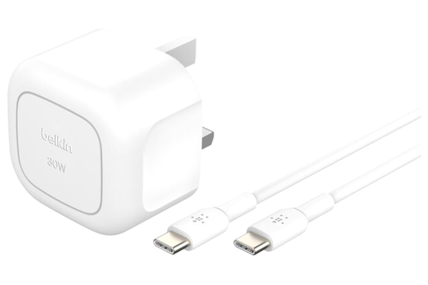 Belkin 30W PD Compact USB-C Charger with USB-C Cable | White