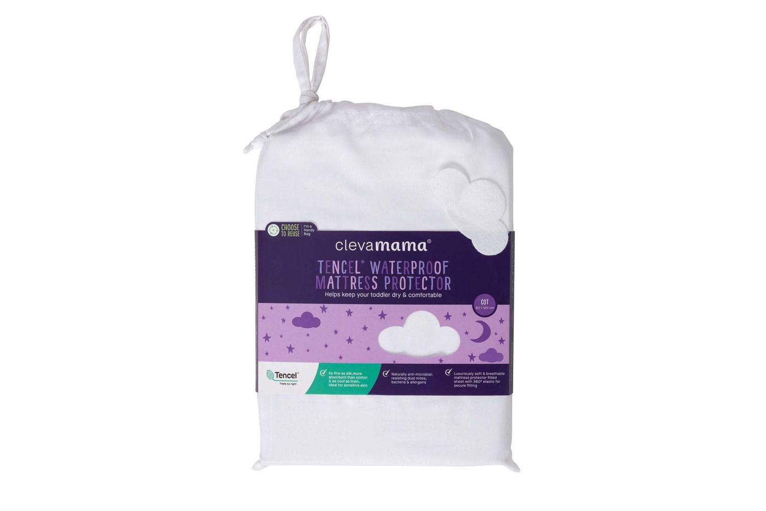 Tencel Fitted Waterproof Mattress Prot Cot 60 X 120 X 25 Cm