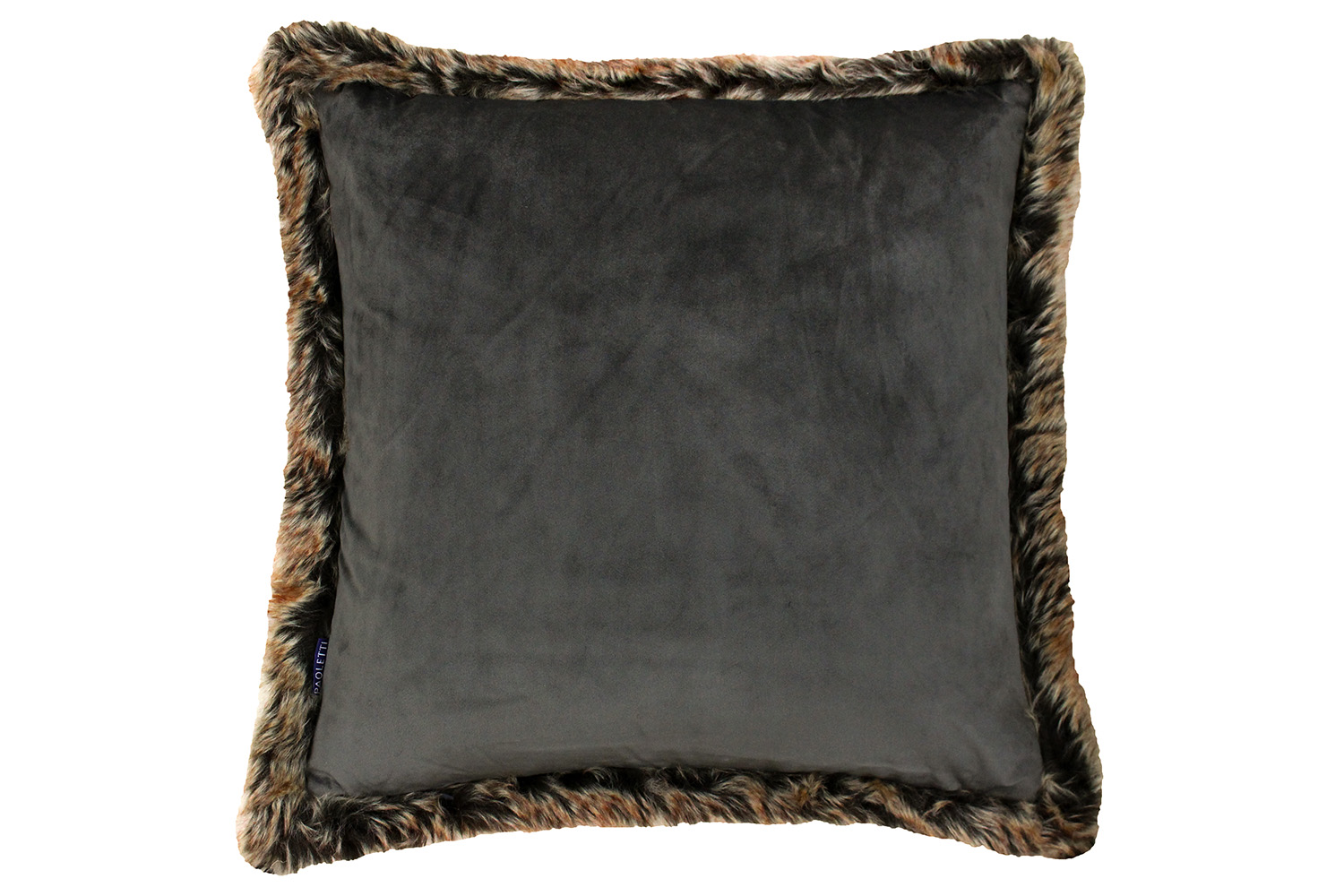 Kiruna Fur Trim Cushion | Smoke | 45 x 45 cm