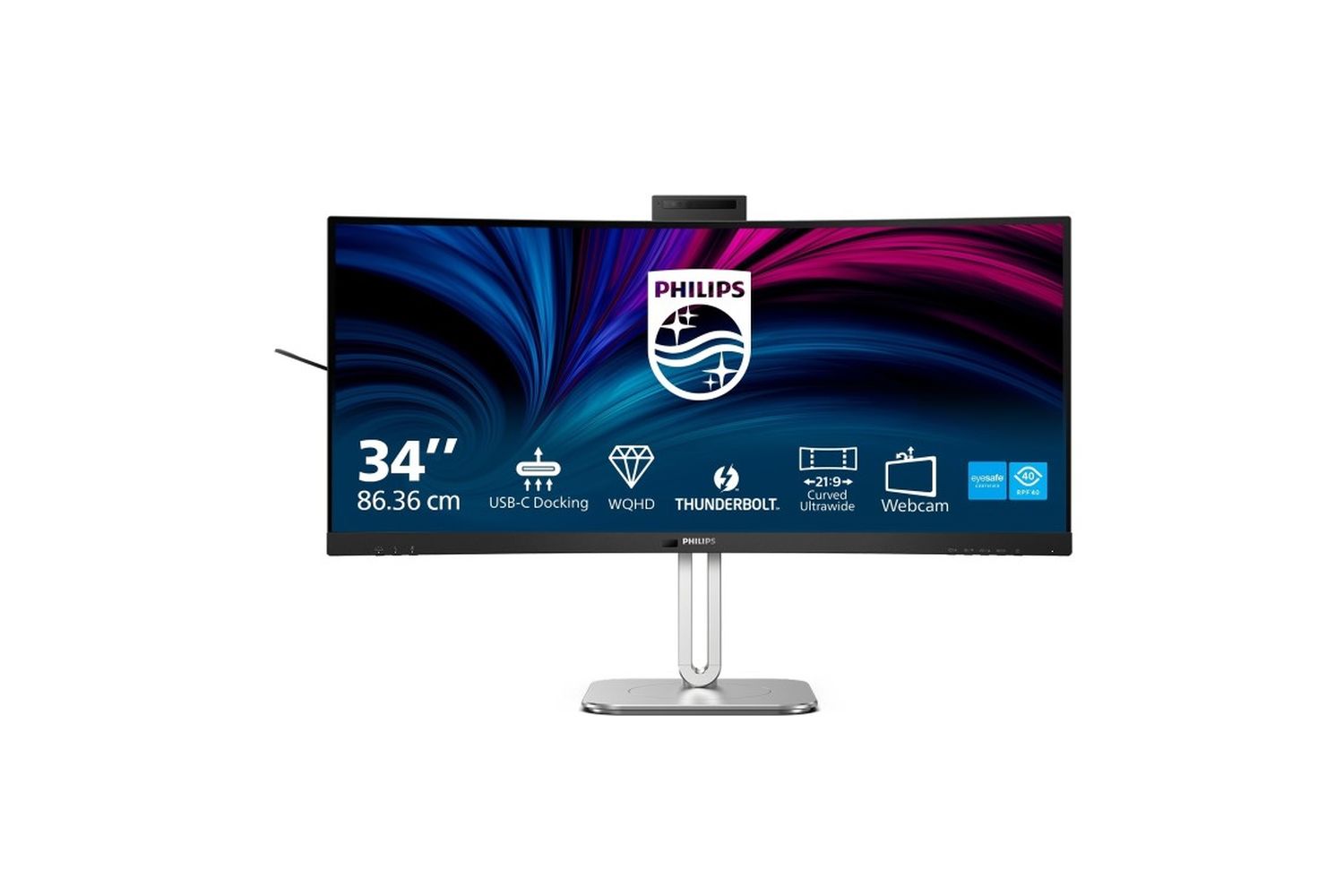 Philips 34" Curved Monitor | WQHD | Thunderbolt 4 | Webcam