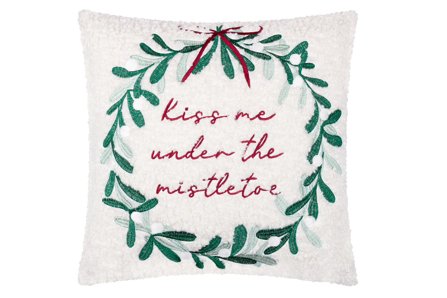 Mistletoe Wreath Cushion | Multicolour | 45 x 45 cm