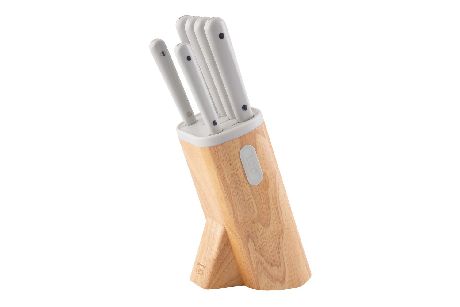Berghoff Glints Spirit 7 Piece Knife Block Set | Kitchen Knives | Wood | White