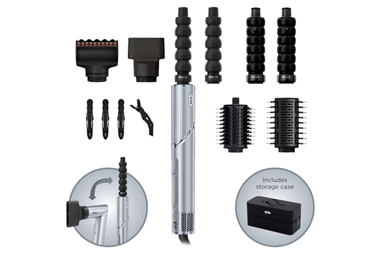 Shark FlexStyle 6-in-1 Air Styler & Hair Dryer | HD476WHUK | Glacial Blue