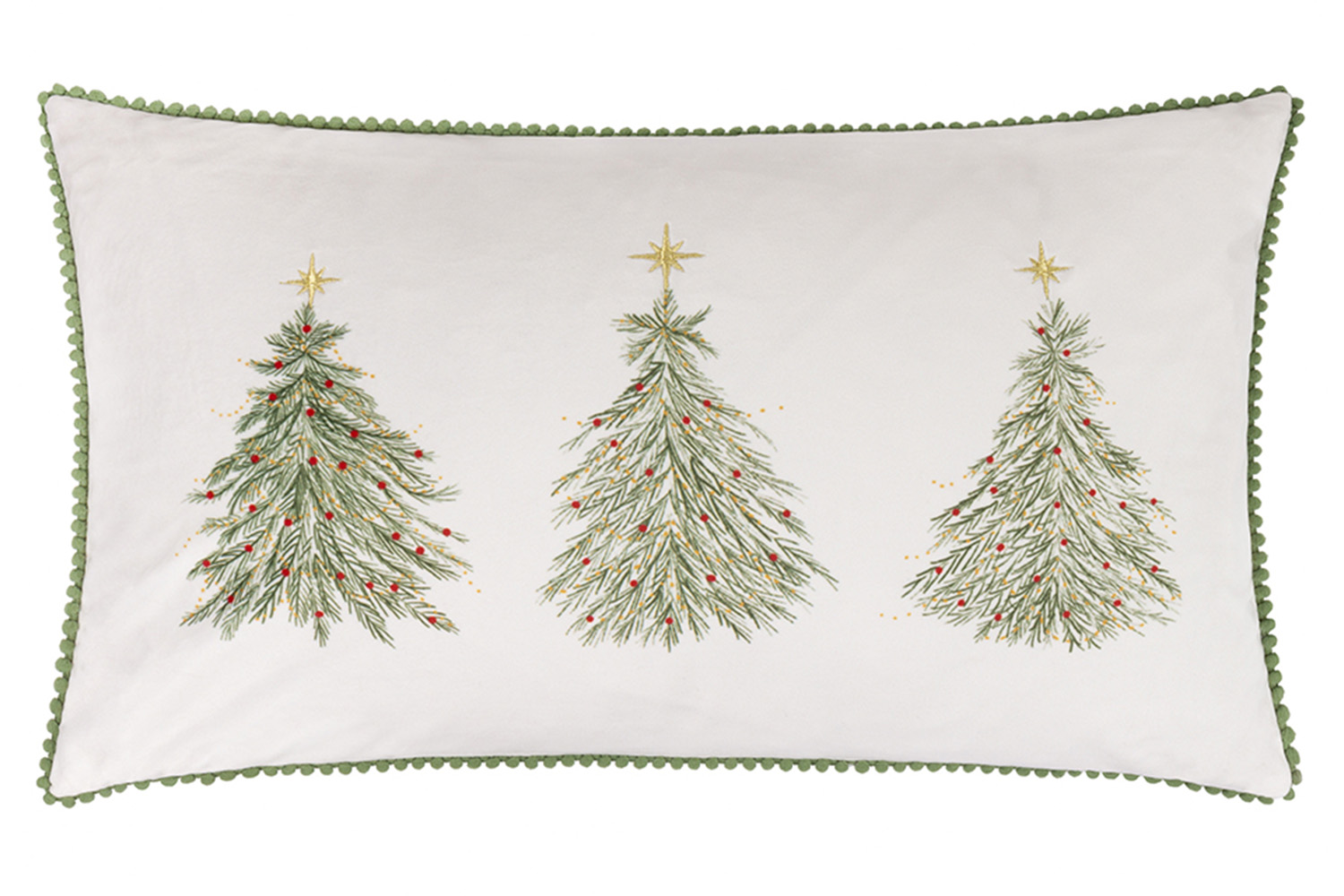 Twinkling Tree Trio Cushion | Green | 30 x 50 cm